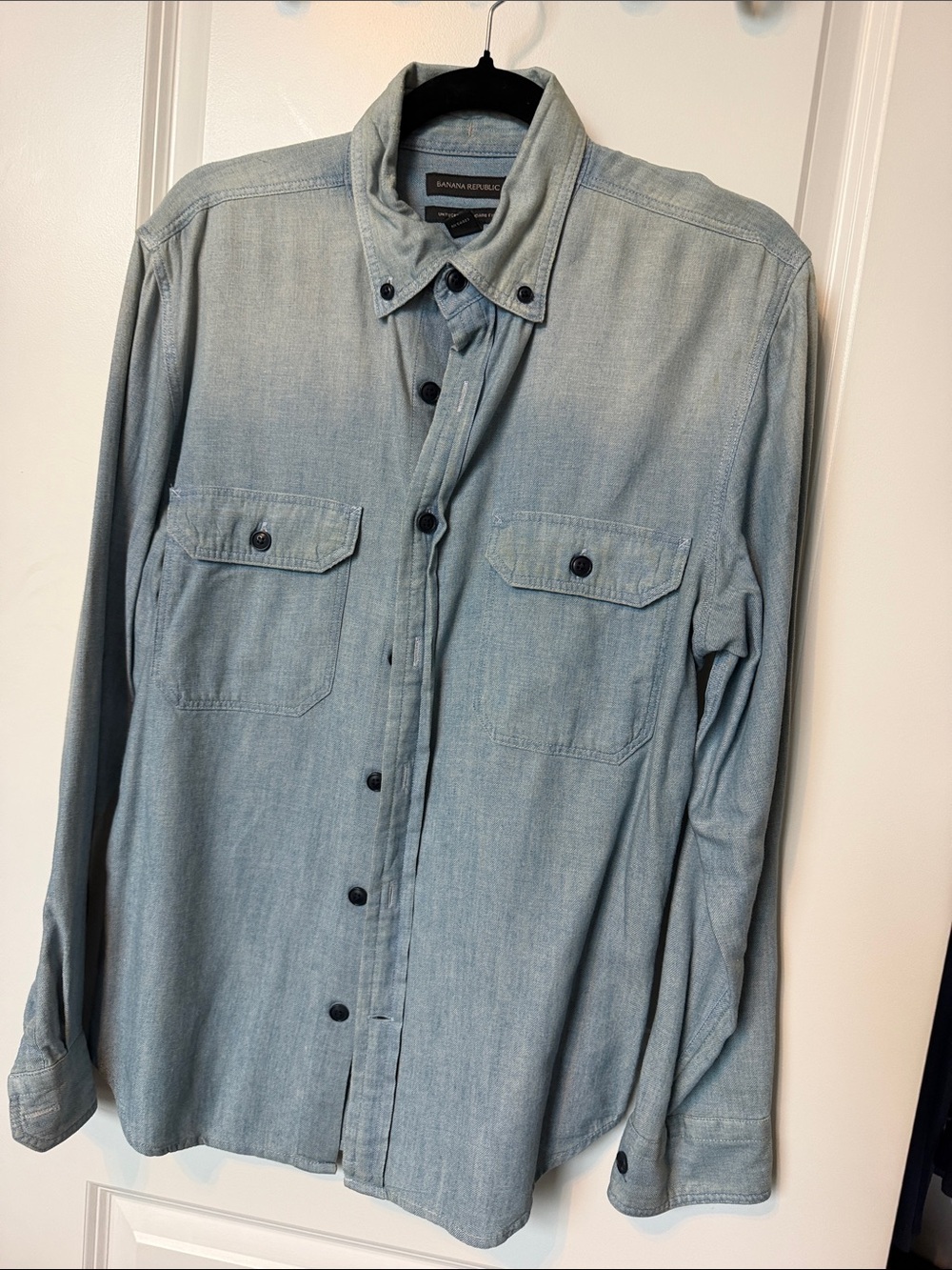 Banana Republic Light Wash Denim Button-Down Shirt